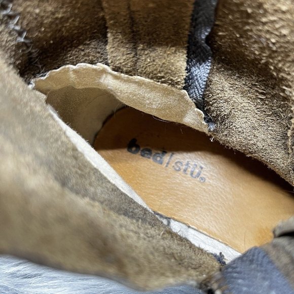 Vintage Bed Stu Distressed Military Combat Leather Boots Gray Beige Size 6.5 - Picture 11 of 11